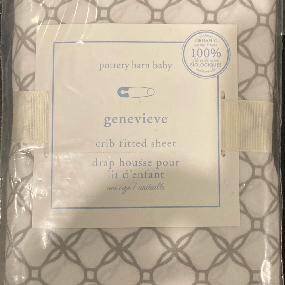 Pottery Barn Baby Genevieve Crib Fitted Sheet NEW